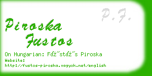 piroska fustos business card